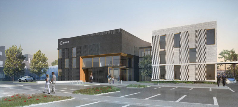 Budowa modułowa komisariatu policji: Archimed, Warszawa