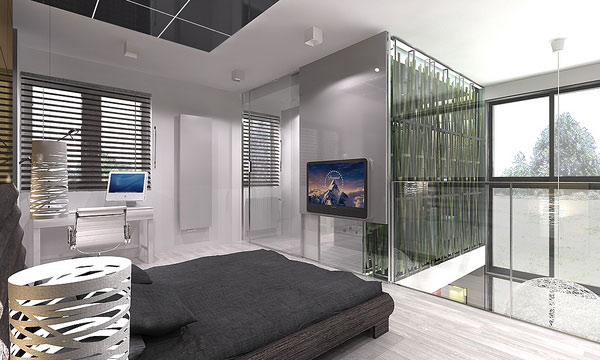 Projekt wnętrz dwupoziomowego apartamentu : Ejsmont