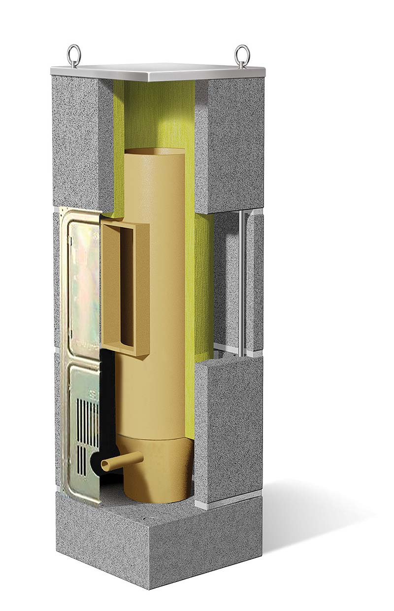 Prosty montaż komina ze stopą Schiedel