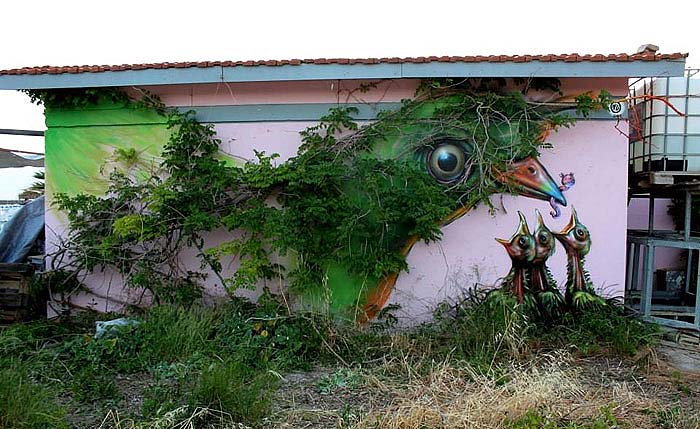 Street art z wykorzystaniem natury