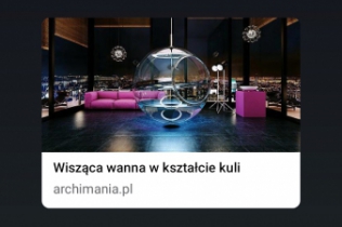   Wisząca   wanna w kształcie kuli 