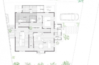 Parterowy dom z patio : prezentacja projektu z Japonii 