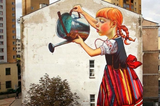 Street art z wykorzystaniem natury