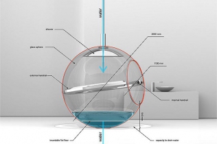 Wisząca wanna w kształcie kuli